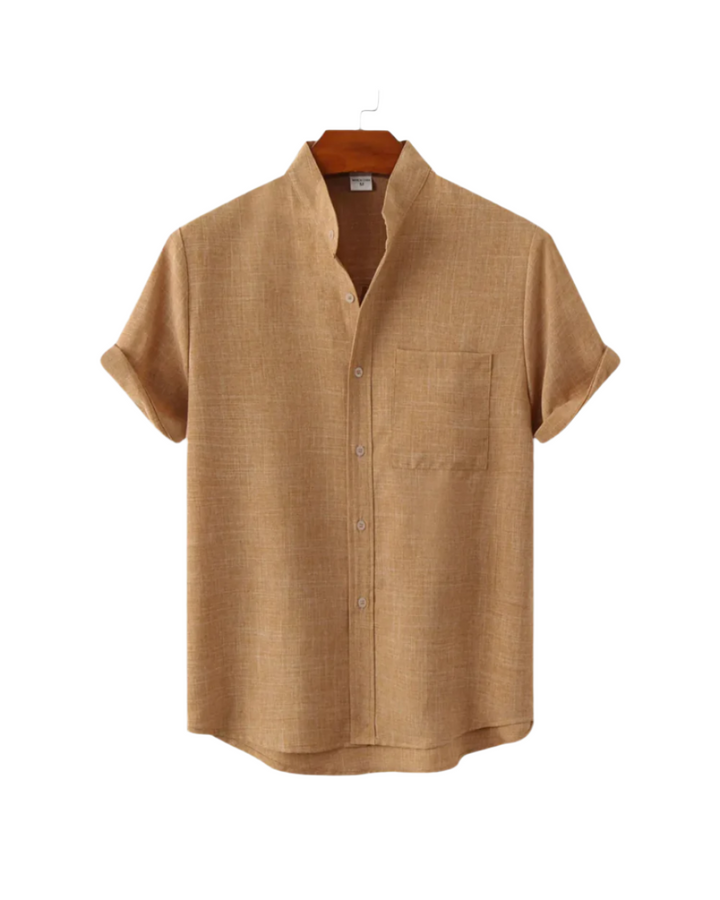 Camicia uomo in lino a maniche corte elegante