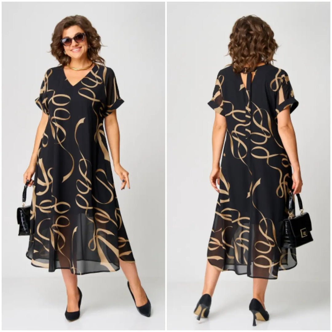 Abito midi fluido da donna elegante e confortevole
