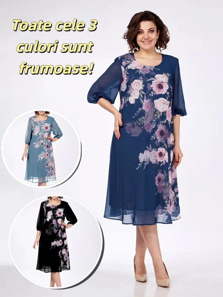💥💕Wyprzedaż błyskawiczna – 49% ZNIŻKI💃【S-5XL】 Elegancka wiosenna sukienka z kwiatowym nadrukiem
