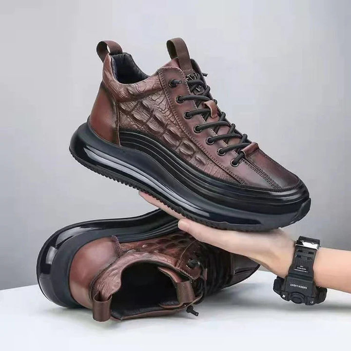 Scarpe casual in pelle con suola ammortizzata per uomo