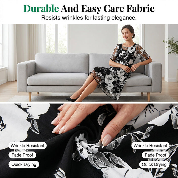 Abito elegante donna in chiffon floreale leggero