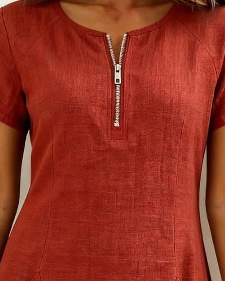 Abito donna in cotone e lino elegante e leggero