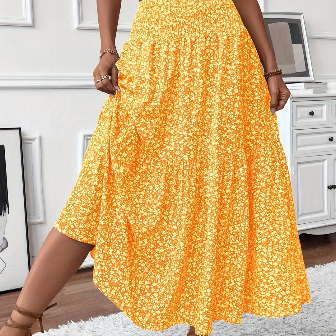 Gonna floreale elegante e fluida per donna