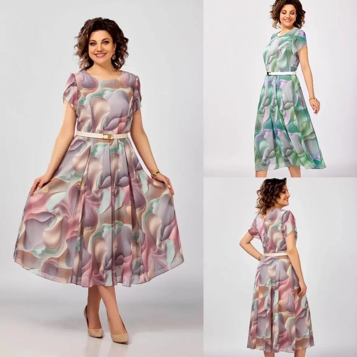 🥰【S-5XL】Nowa i elegancka, wysokiej jakości sukienka z szyfonu