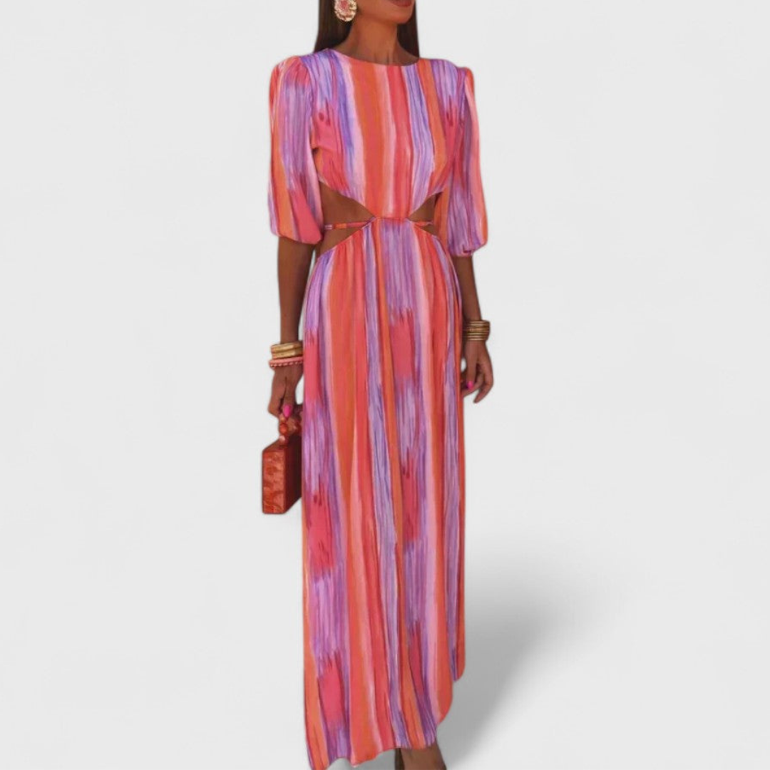 Abito maxi fluido da donna elegante e colorato