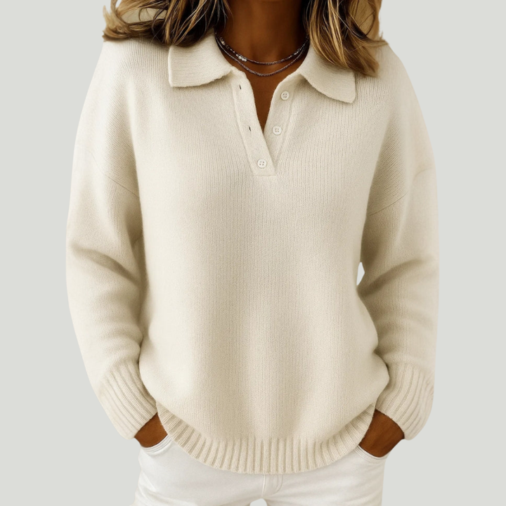 Maglione donna morbido con colletto zip elegante e confortevole