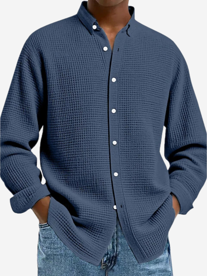 Camicia elegante texturizzata leggera e raffinata per uomo