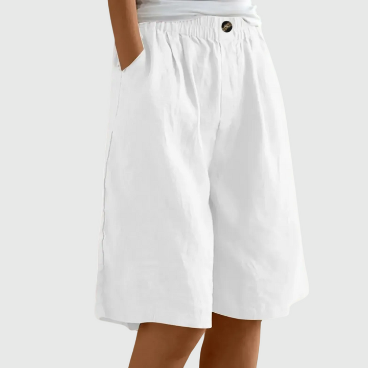 Short donna elegante e leggero con vita elasticizzata
