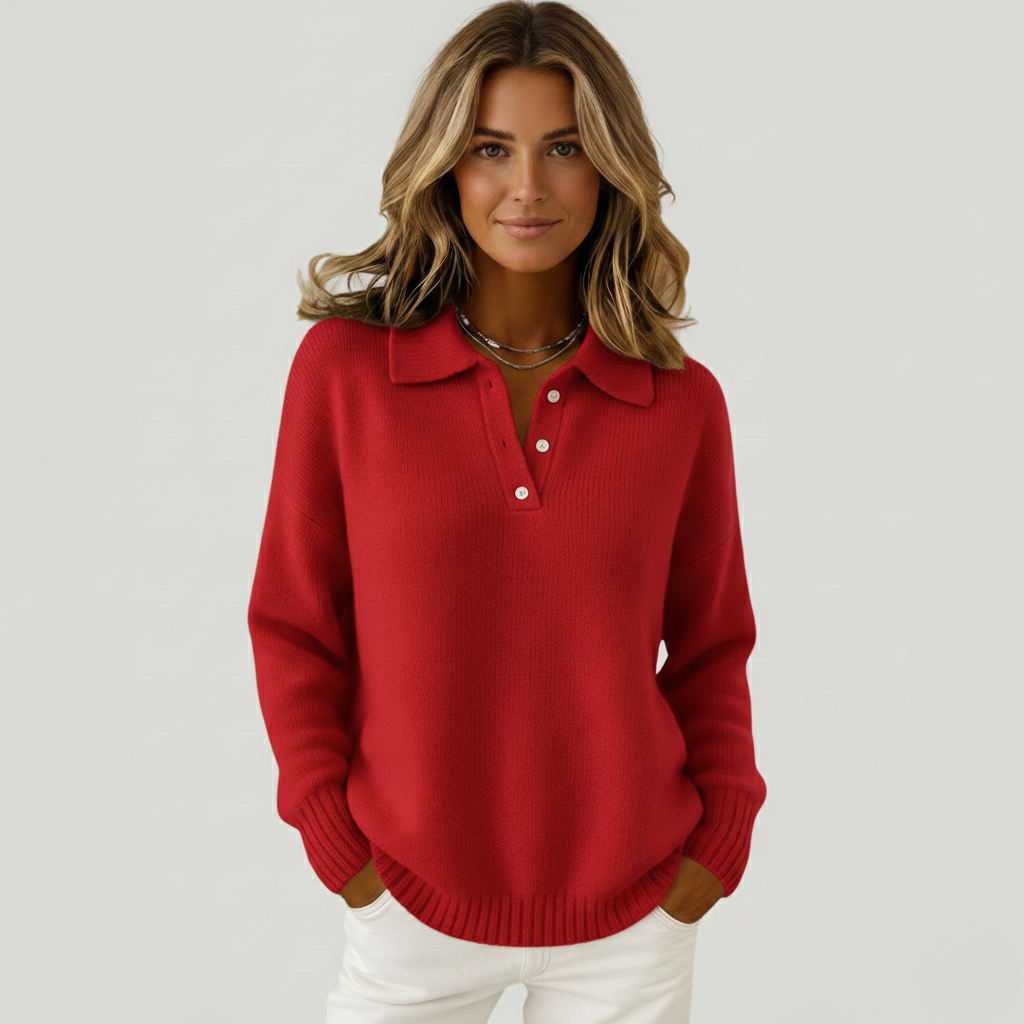 Maglione donna morbido con colletto zip elegante e confortevole