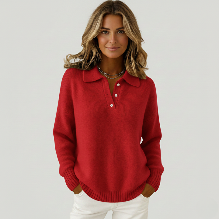 Maglione donna morbido con colletto zip elegante e confortevole