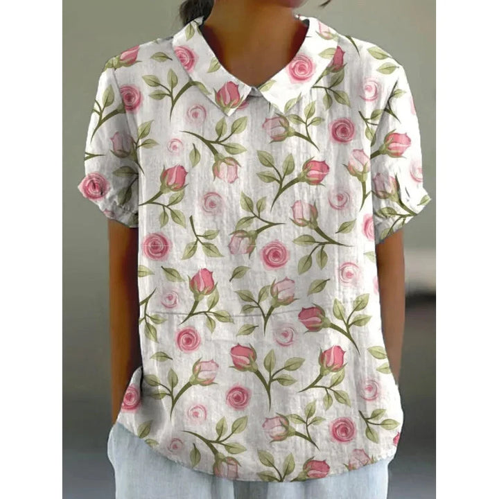 Blusa floreale da donna leggera ed elegante