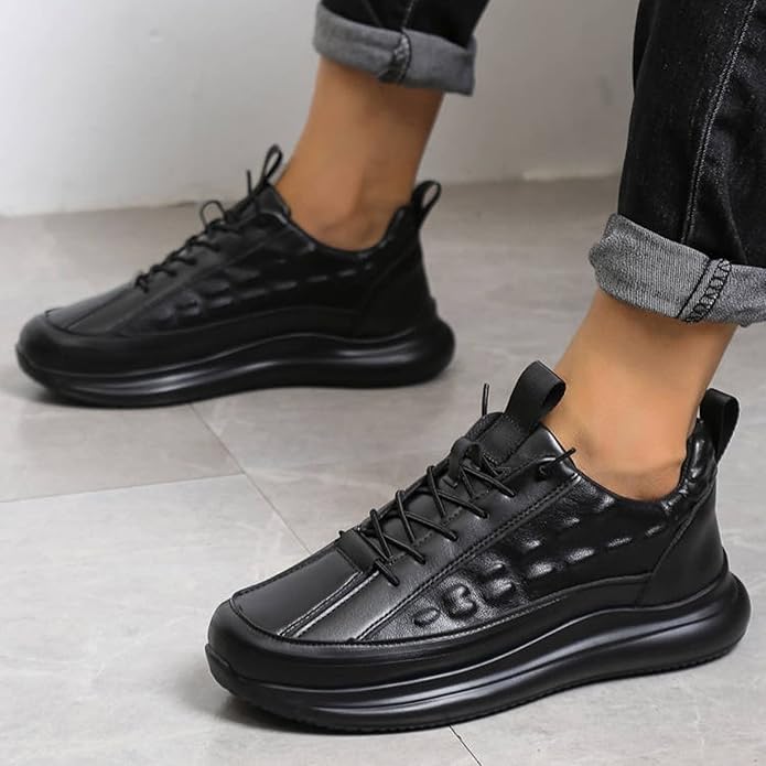 Scarpe casual in pelle con suola ammortizzata per uomo
