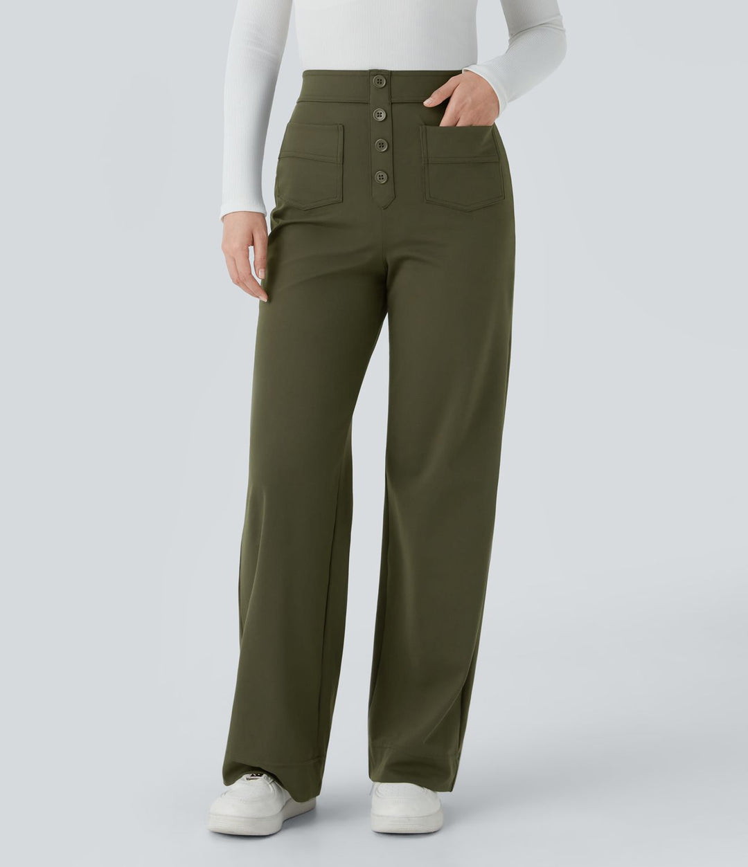 Pantaloni donna eleganti e comodi a vita alta casual