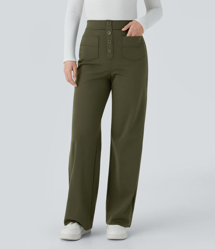 Pantaloni donna eleganti e comodi a vita alta casual