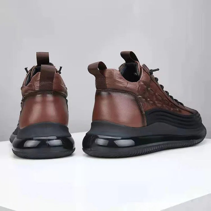 Scarpe casual in pelle con suola ammortizzata per uomo