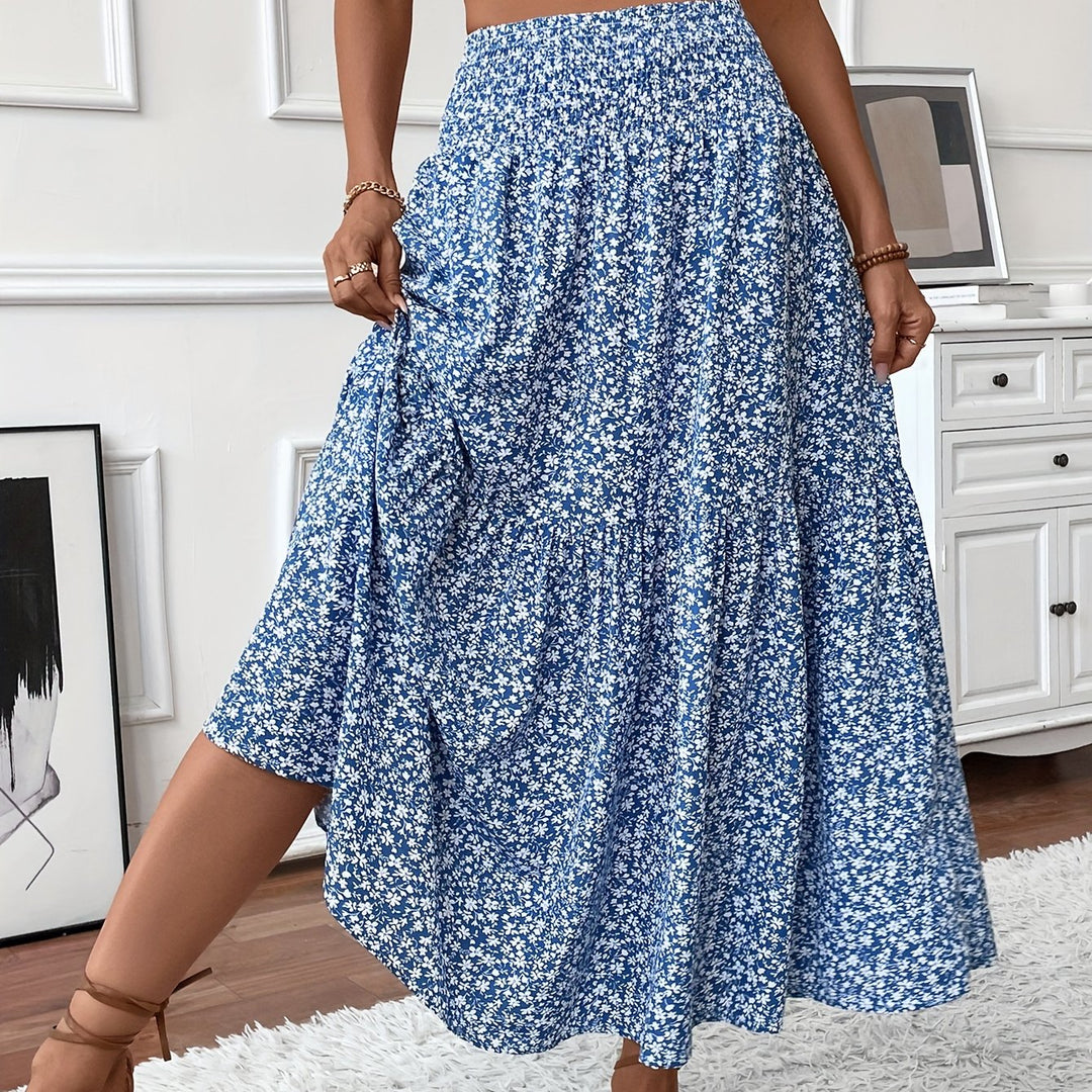 Gonna floreale elegante e fluida per donna
