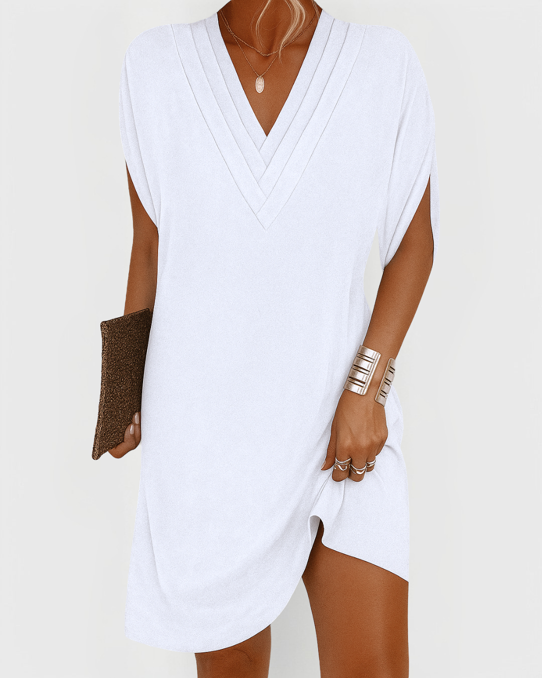 Abito donna leggero ed elegante con scollo a V