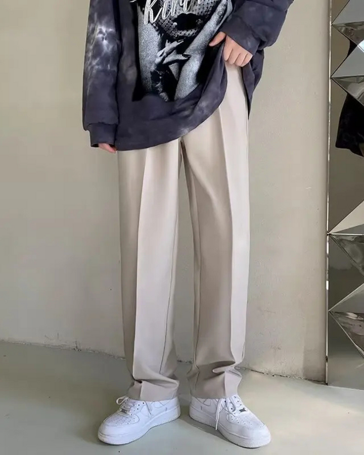 Pantaloni uomo eleganti a gamba larga comodi e moderni