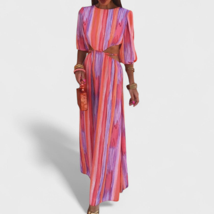 Abito maxi fluido da donna elegante e colorato