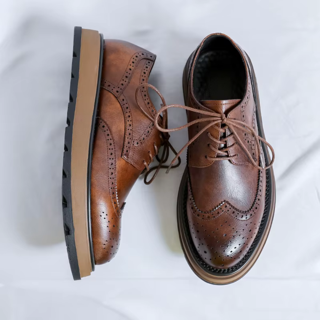 Scarpe uomo eleganti strutturate con lacci e suola stabile
