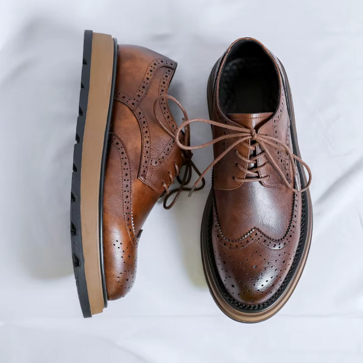 Scarpe uomo eleganti strutturate con lacci e suola stabile