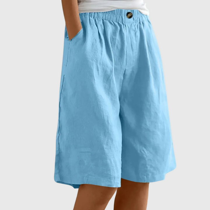 Short donna elegante e leggero con vita elasticizzata