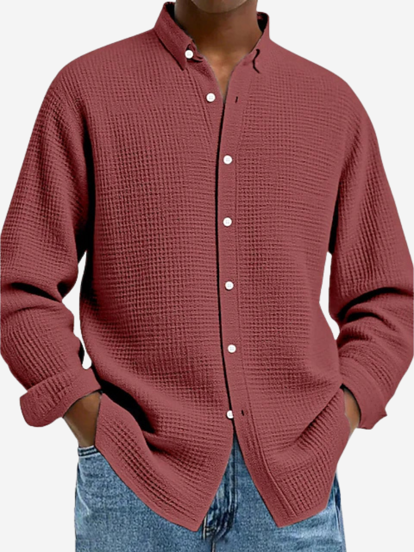 Camicia elegante texturizzata leggera e raffinata per uomo
