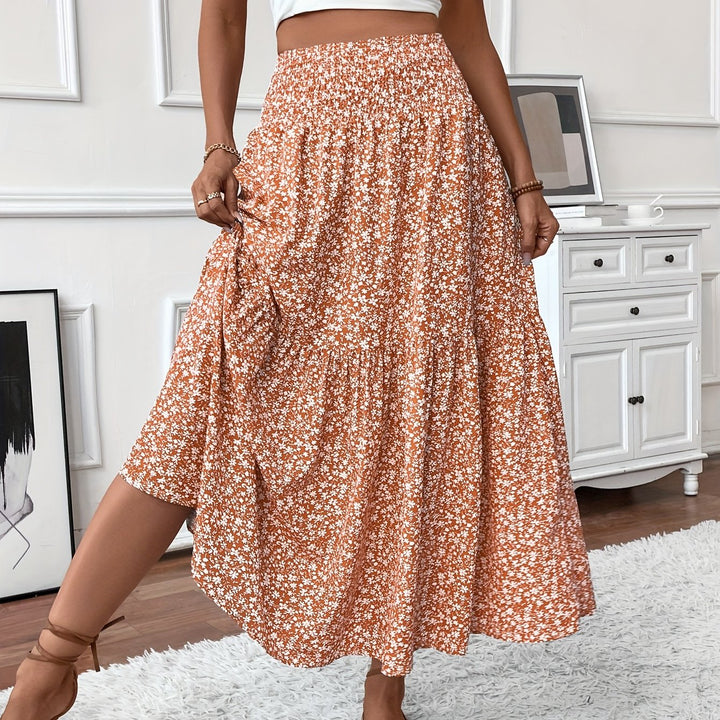 Gonna floreale elegante e fluida per donna