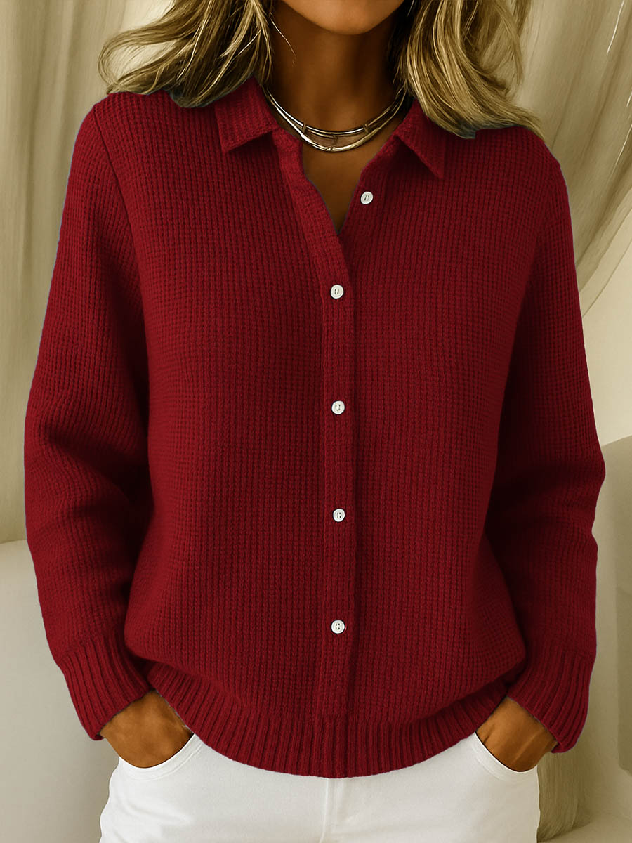Cardigan donna classico in maglia con bottoni elegante