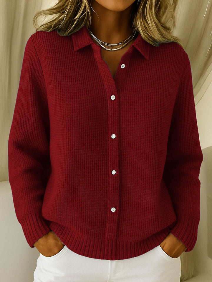 Cardigan donna classico in maglia con bottoni elegante