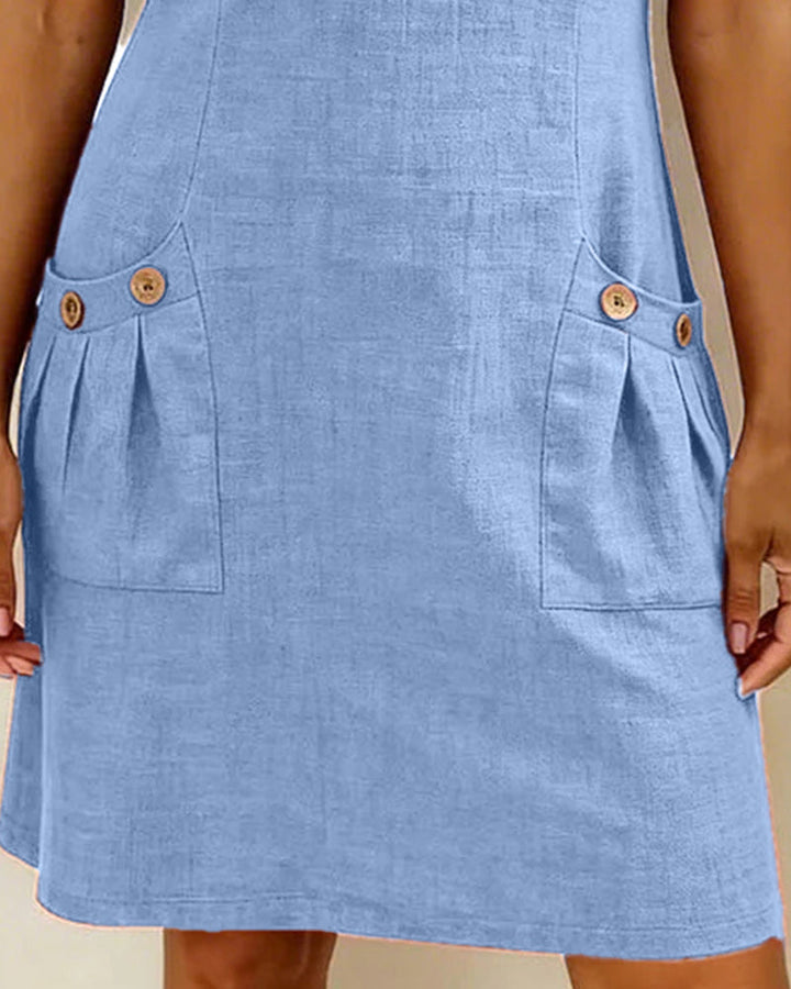 Abito donna in cotone e lino elegante e leggero