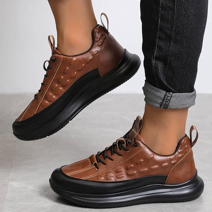 Scarpe casual in pelle con suola ammortizzata per uomo