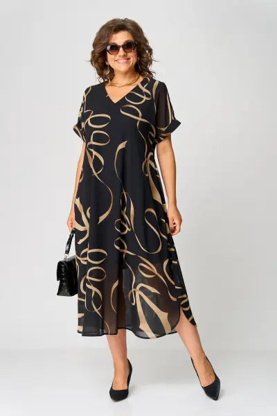 Abito midi fluido da donna elegante e confortevole