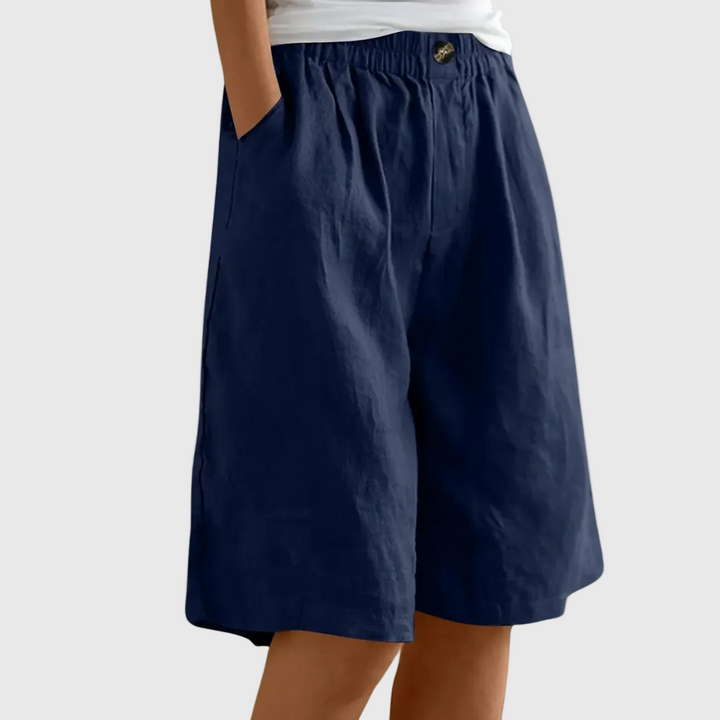 Short donna elegante e leggero con vita elasticizzata