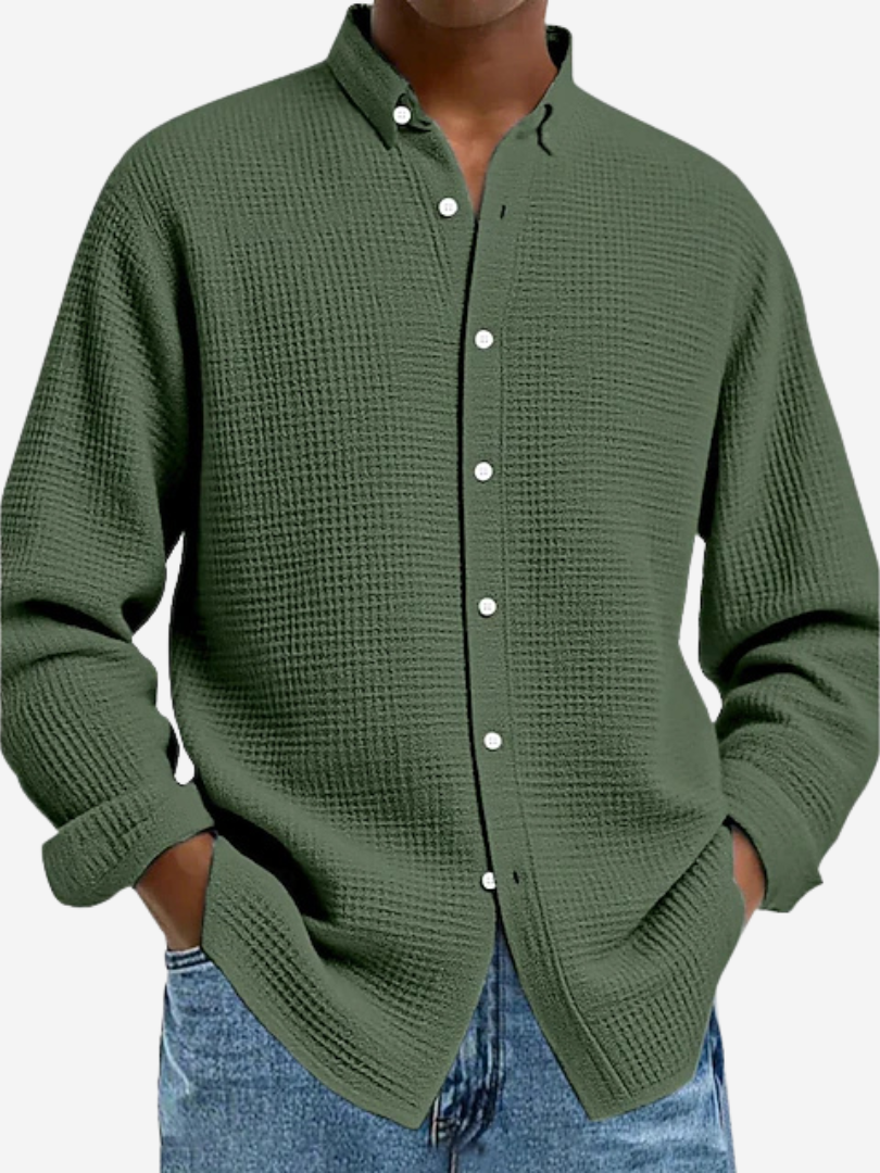 Camicia elegante texturizzata leggera e raffinata per uomo