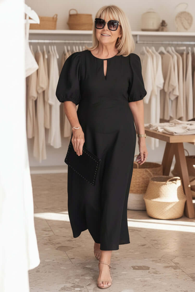 Abito midi elegante strutturato da donna