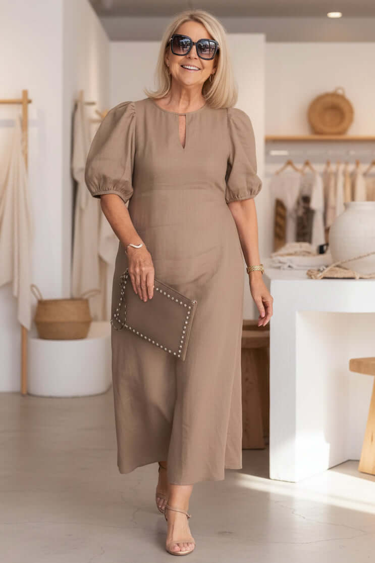 Abito midi elegante strutturato da donna