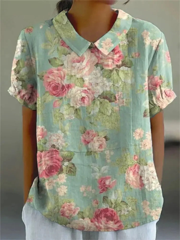 Blusa floreale da donna leggera ed elegante