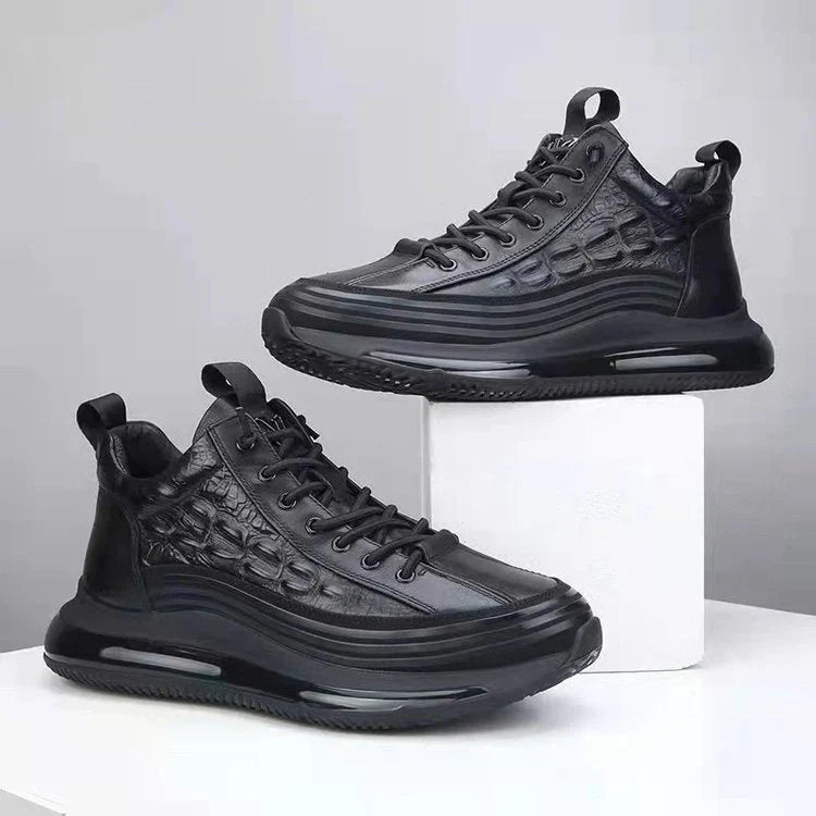 Scarpe casual in pelle con suola ammortizzata per uomo