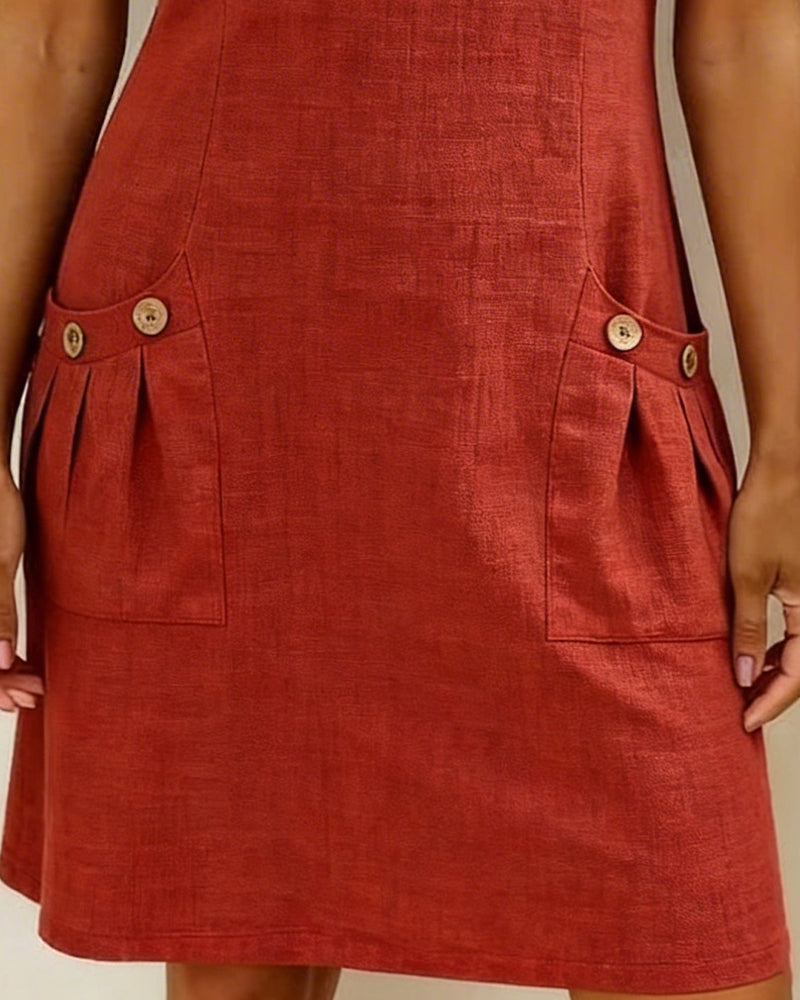 Abito donna in cotone e lino elegante e leggero