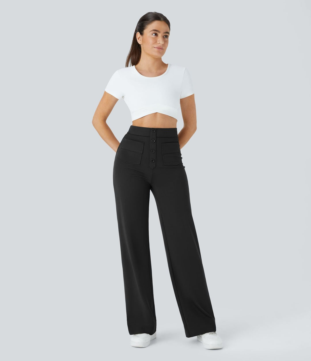 Pantaloni donna eleganti e comodi a vita alta casual