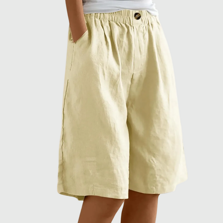 Short donna elegante e leggero con vita elasticizzata