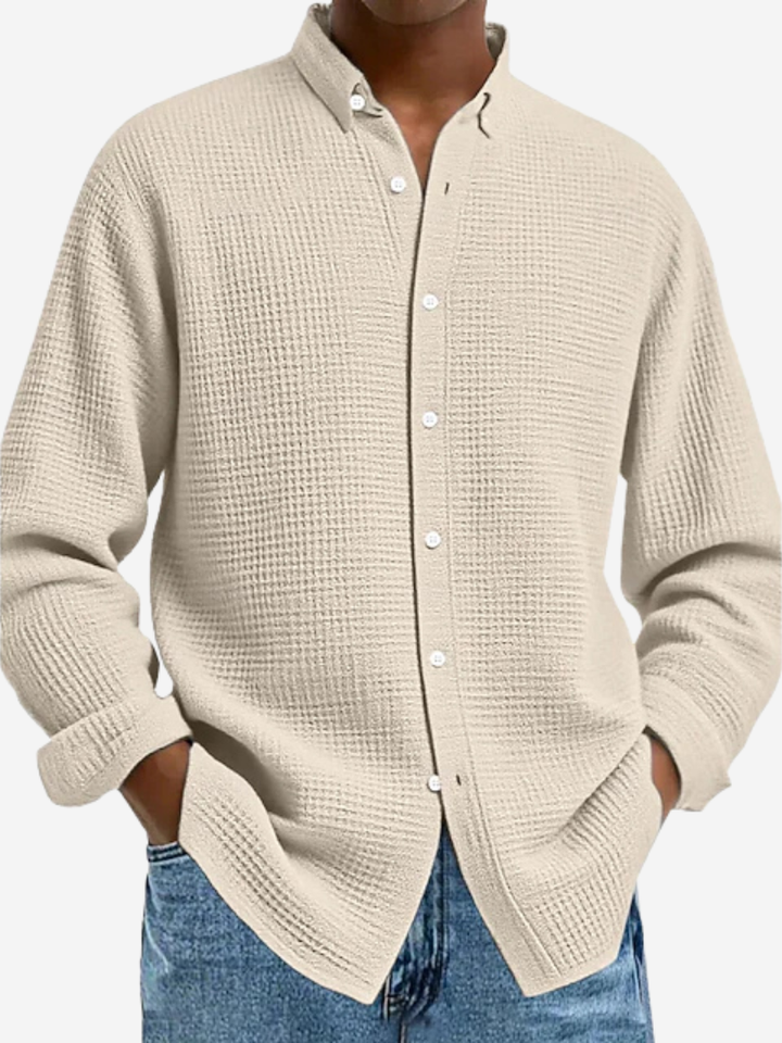 Camicia elegante texturizzata leggera e raffinata per uomo