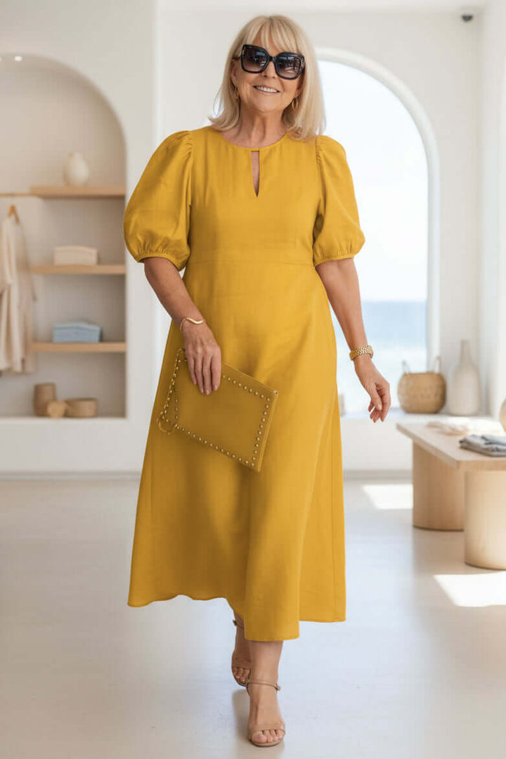 Abito midi elegante strutturato da donna