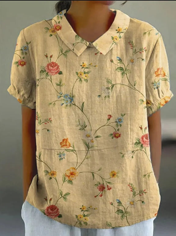 Blusa floreale da donna leggera ed elegante