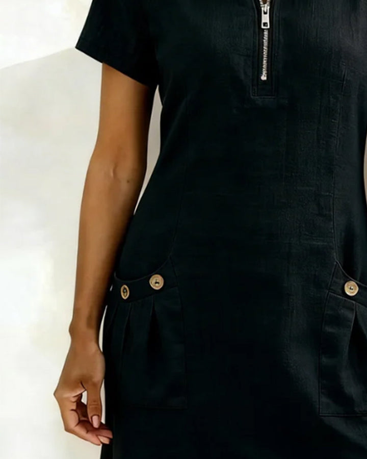 Abito donna in cotone e lino elegante e leggero