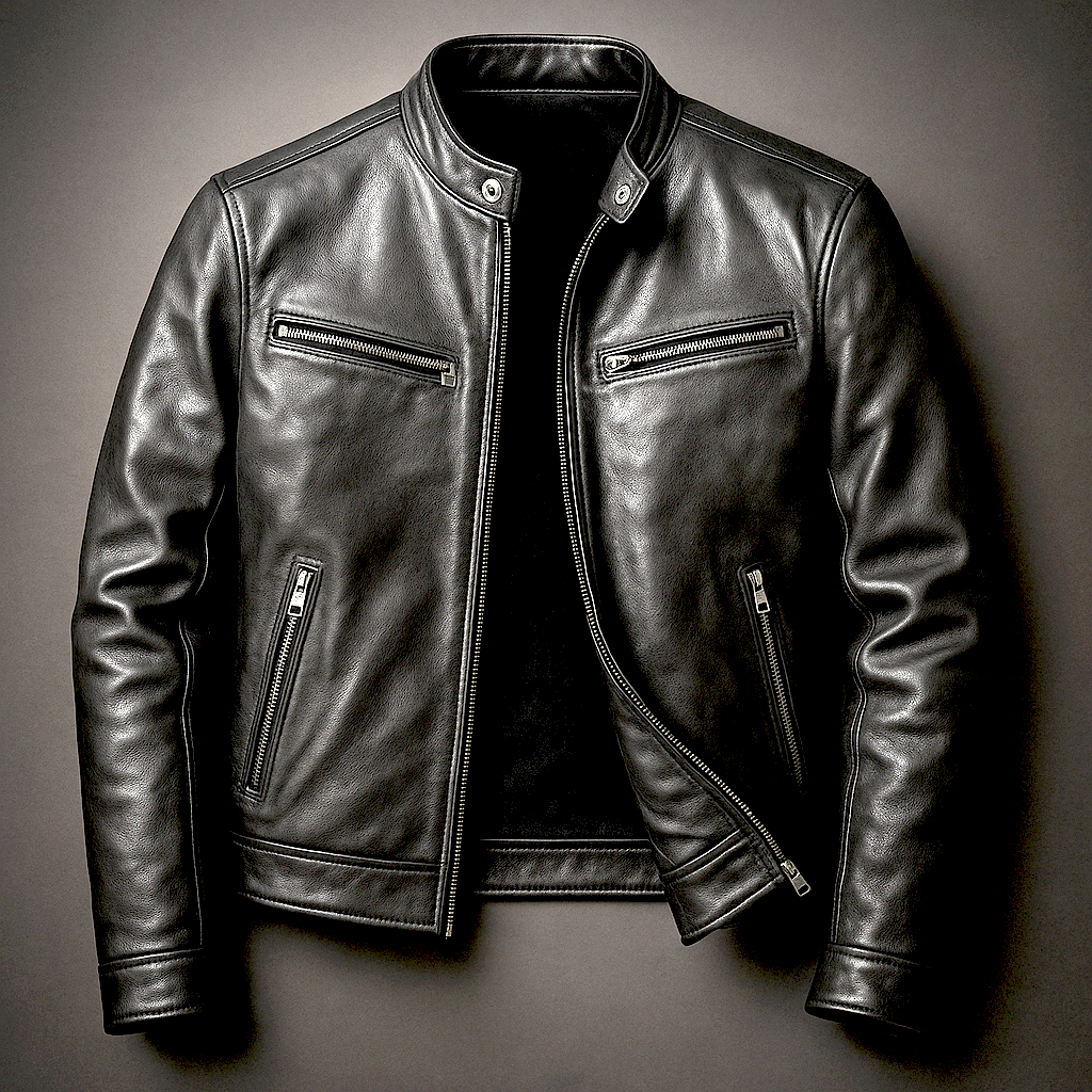Giacca in pelle uomo vintage elegante e raffinata
