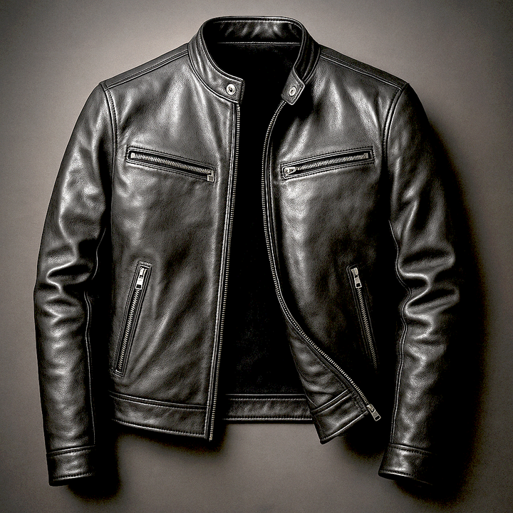 Giacca in pelle uomo vintage elegante e raffinata