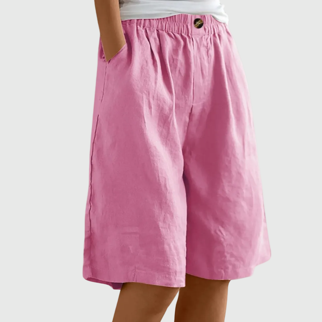 Short donna elegante e leggero con vita elasticizzata