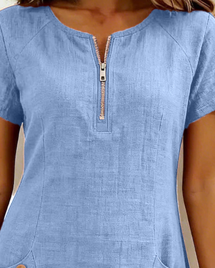 Abito donna in cotone e lino elegante e leggero